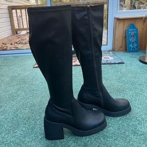 Black Knee High Boots